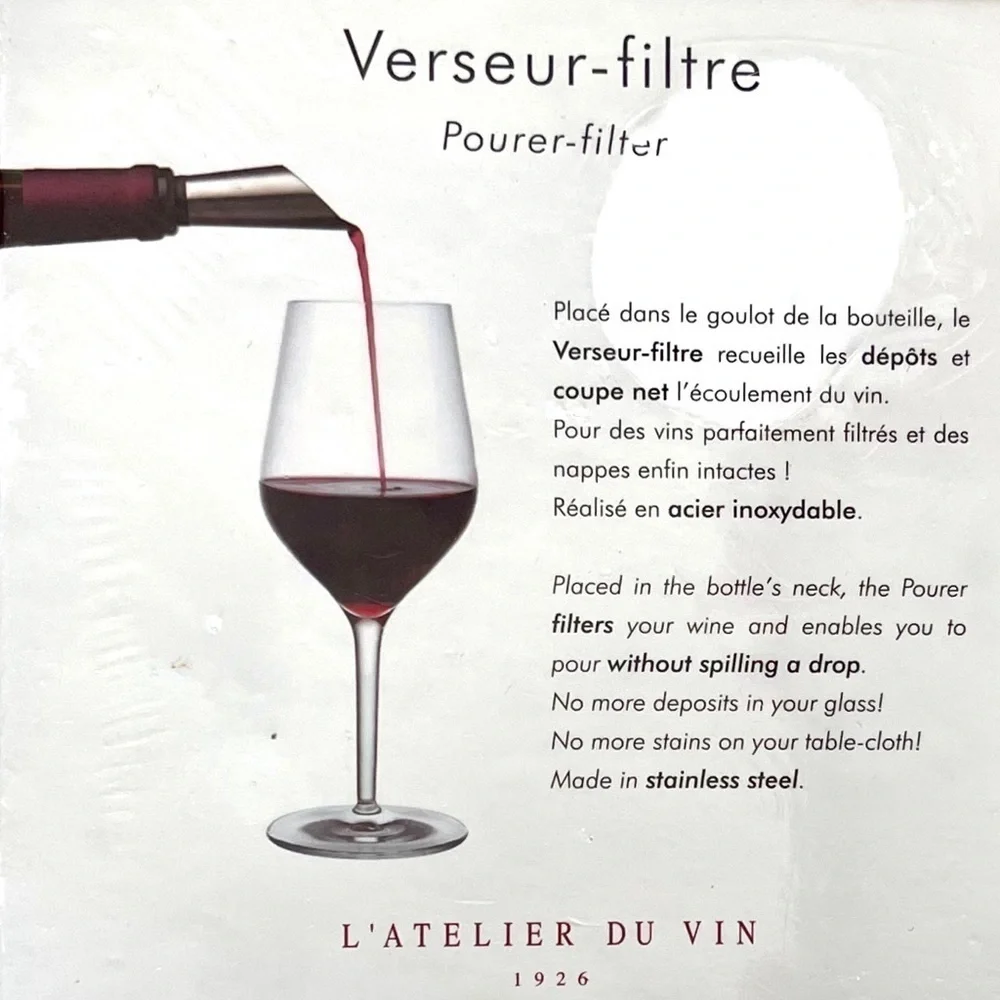 French Wine Filter! L ‘Atelier du Vin Verseur Filtre Pourer!